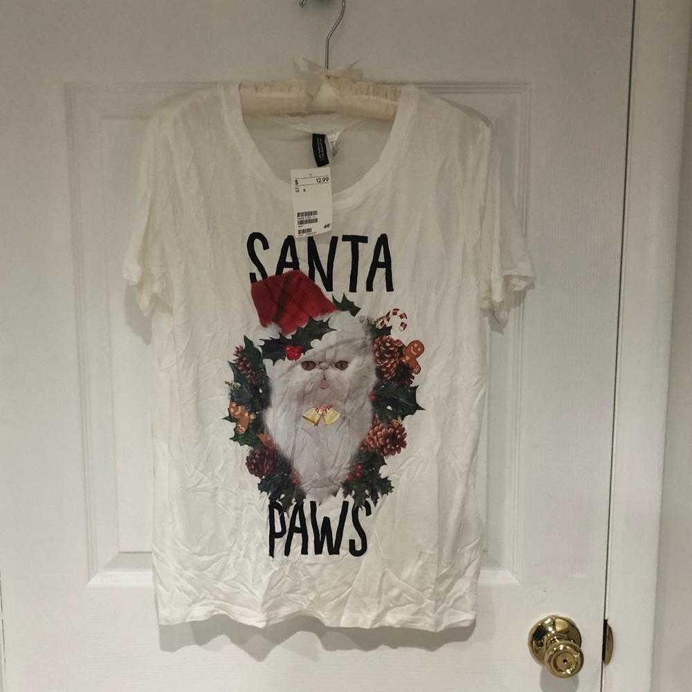 H&M Christmas Cat Shirt